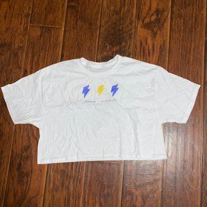 LSU handmade Cropped white graphic t